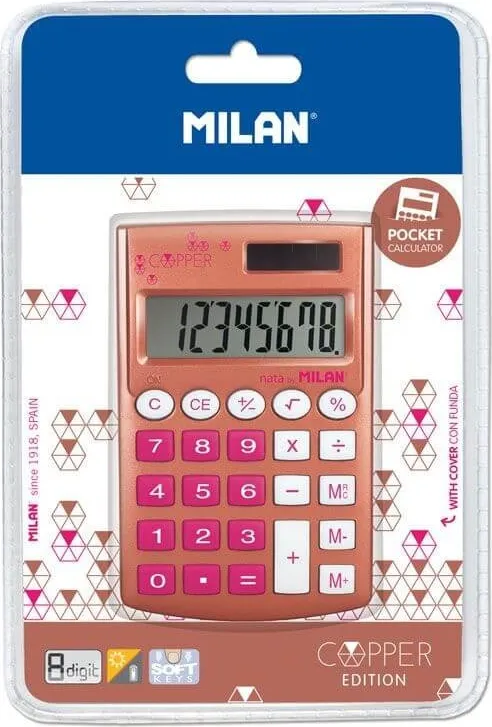 CALCULADORA MILAN POCKET ROSA 8 DIGITOS