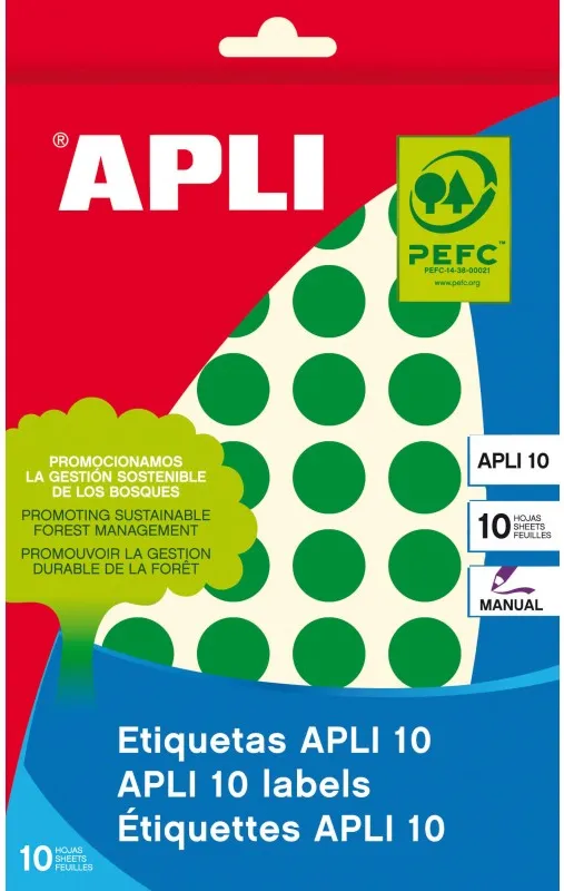 ETIQUETA APLI SOBRE VERDES 16MM