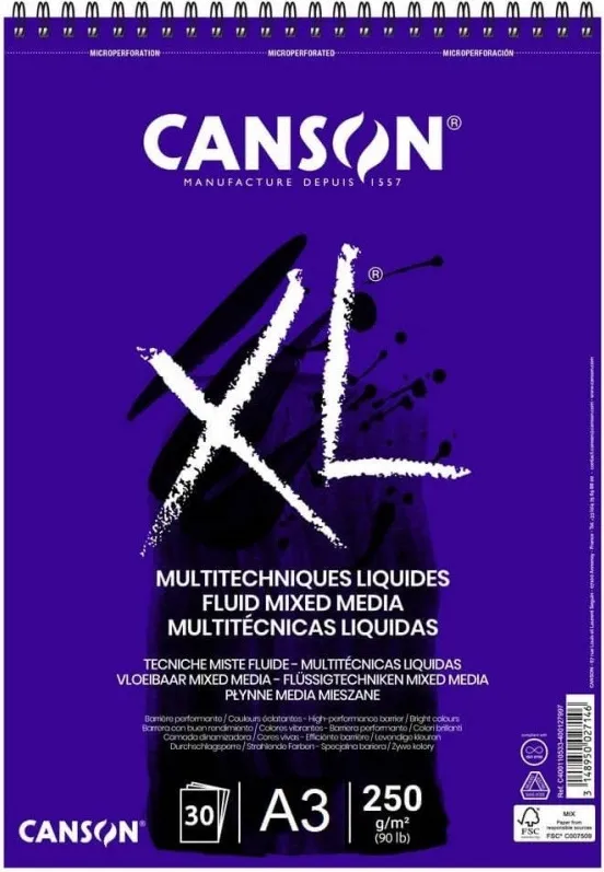 BLOC CANSON XL MIX FLUIDO A3 30H