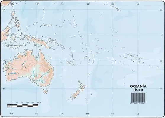 Mapas Oceanía Físico