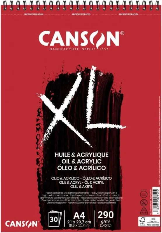 Bloc Canson XL Oleo y Acrilico A4 30H