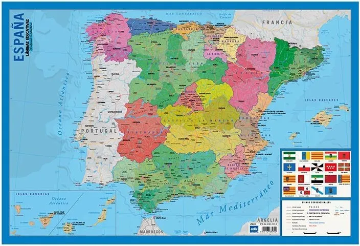 Lámina Mapa España 40X59,5CM