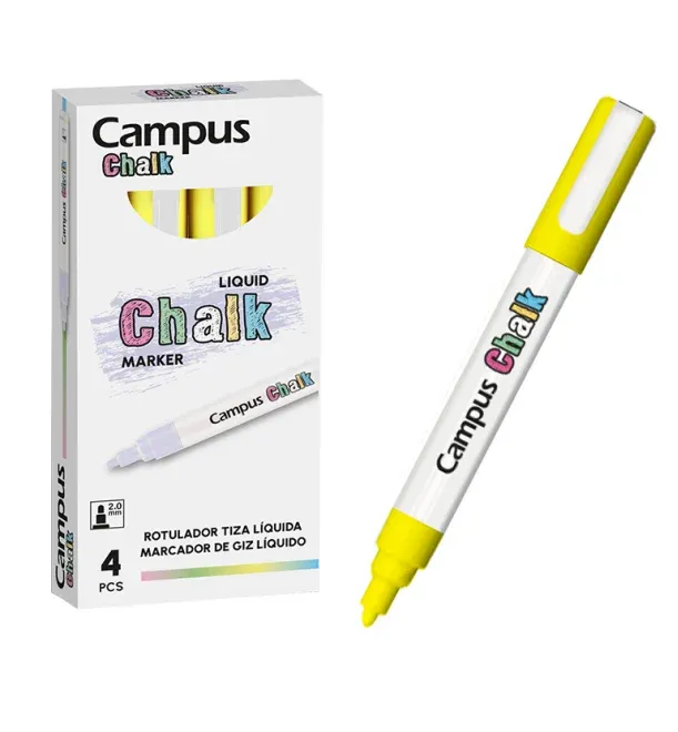 Rotulador Campus Tiza Liquida Amarillo (4 Unid.)