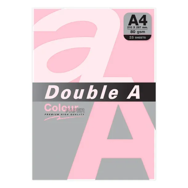 PAPEL DOUBLE A A4 80GR 25H ROSA