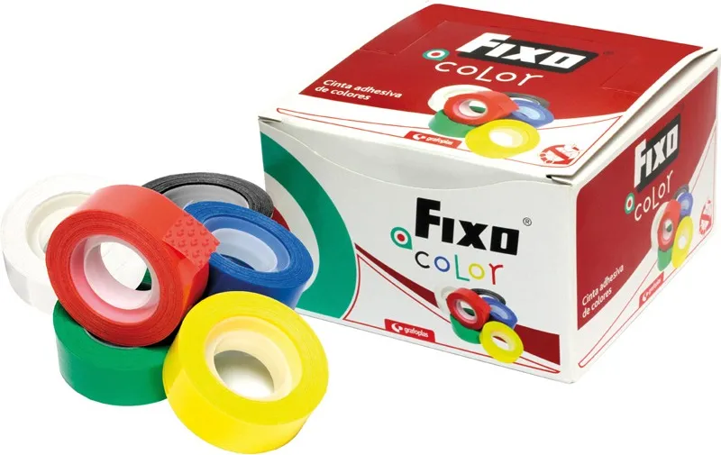 CINTA ADHESIVA FIXO 19X33 COLORES