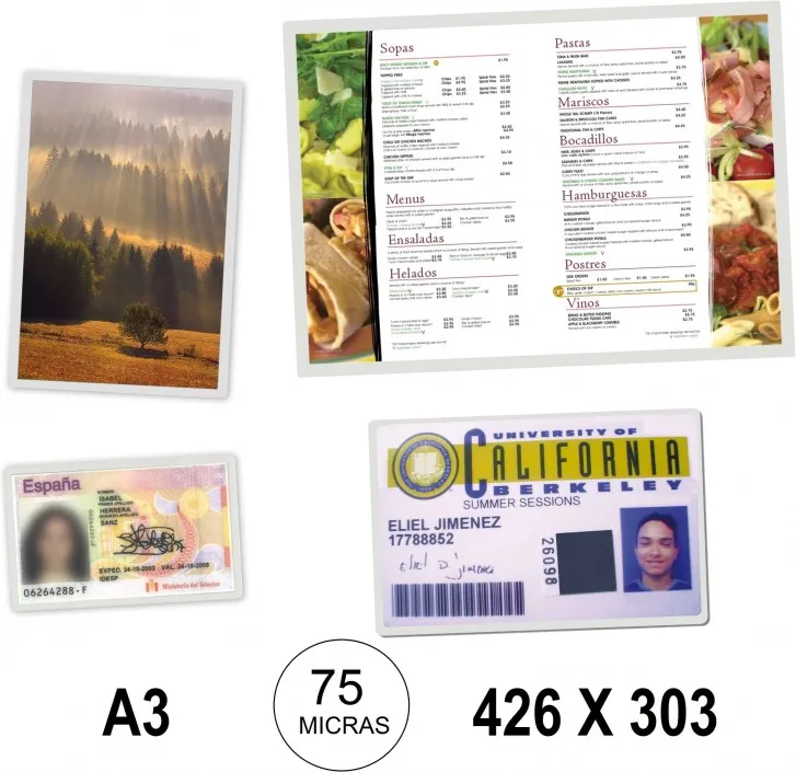 Funda PLUS Plastificar A3  75MICRAS C/100UN