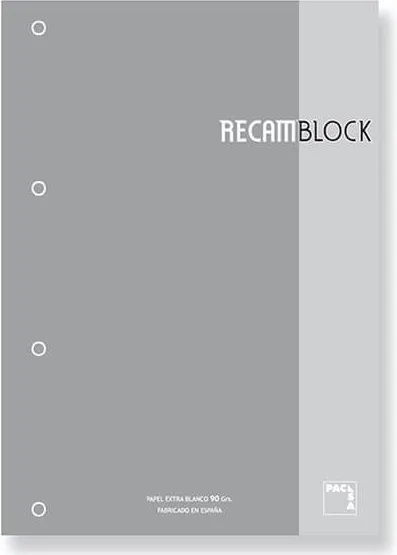 RECAMBIO PACSA A4 80H 5X5 90GR GRIS