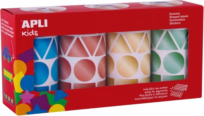 Pack 4 Rollos Gomets Metalizados GEOMÉTRICOS27MM