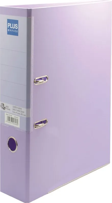 ARCHIVADOR FOLIO PLUS LOMO 80MM VIOLETA PASTEL