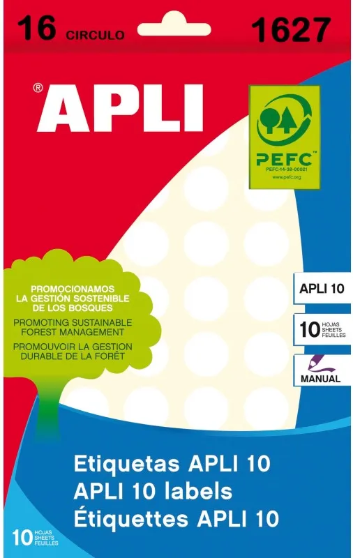 ETIQUETA APLI SOBRE 16ø 10 HOJAS