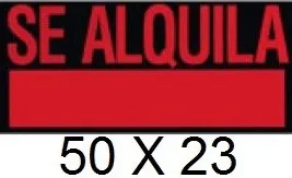 CARTEL SE ALQUILA  50 X 23 cm
