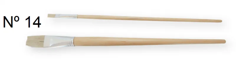 Pincel Largo Plano Cerda Nº14