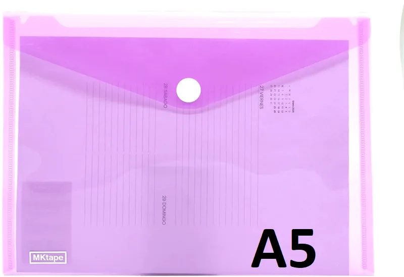 SOBRE VELCRO PP A5 (17X24) LILA PASTEL