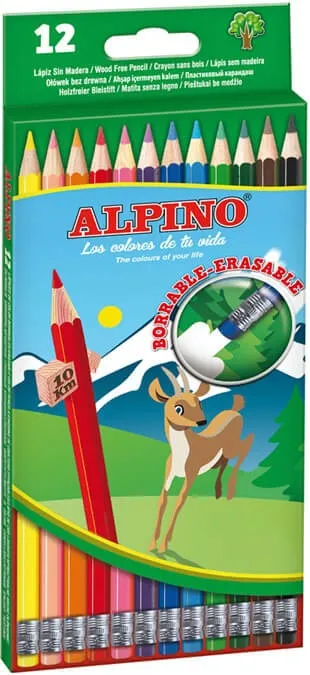 LAPIZ ALPINO BORRABLE 12 COLORES