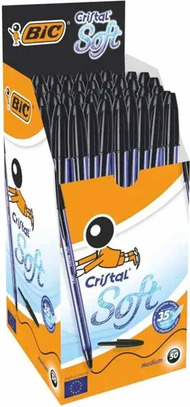 BOLÍGRAFO  BIC CRISTAL SOFT NEGRO 1.2