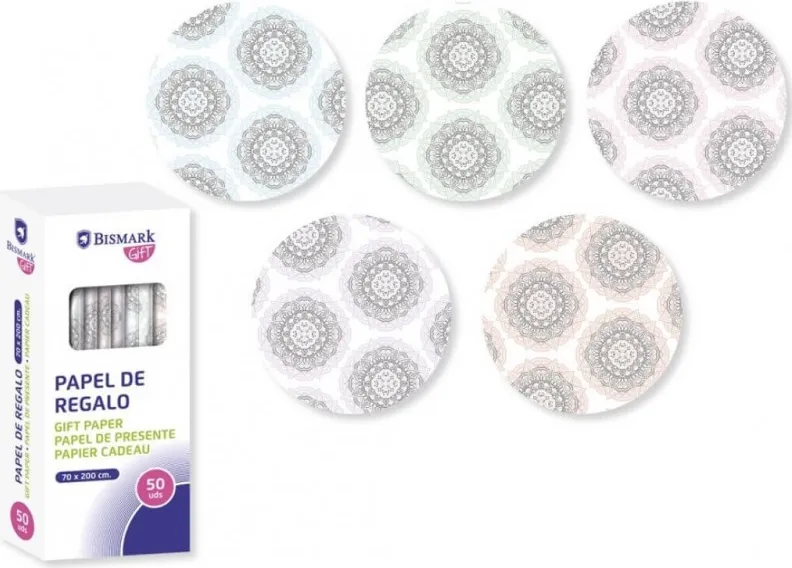 ROLLO PAPEL REGALO 70X200 MANDALAS