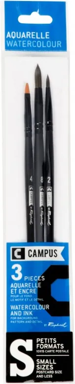 Pinceles Campus Acuarela Blister 3 S