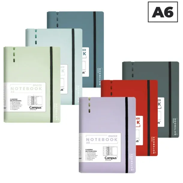 CUADERNO MULTIFUNCIONALCAMPUS A6 6 ANILLAS 40 HOJAS