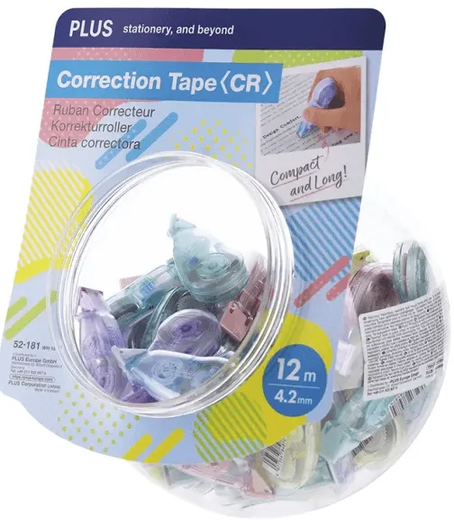 Corrector Cinta PLUS Colores Pastel Bote 50