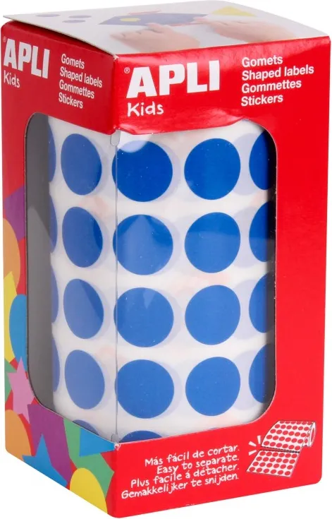 Gomets Círculo en Rollo Azul 15mm