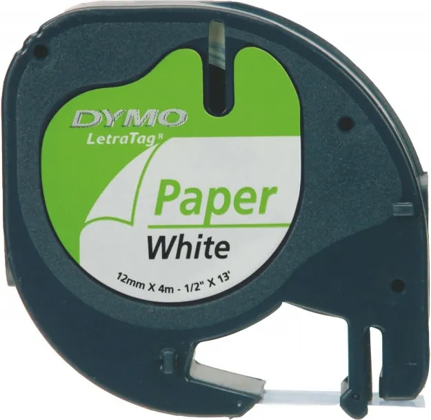 CINTA DYMO LETRATAG PAPEL BLANCO 12x4