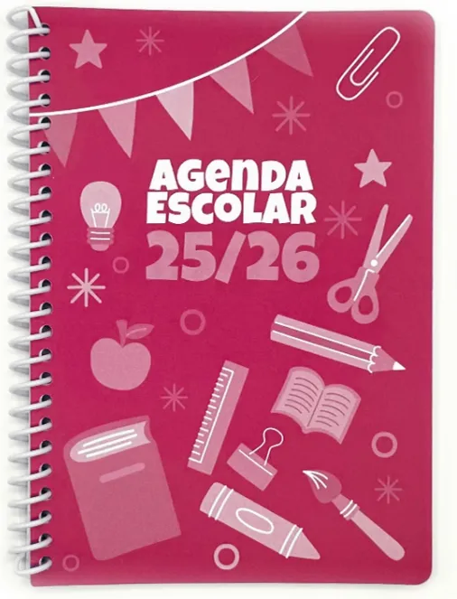Agenda Escolar  Didex Tapa Plást.rojo A5 Sem.vista 25-26