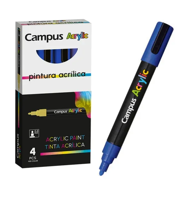 ROTULADOR ACRILICO CAMPUS AZUL (4 UNID)