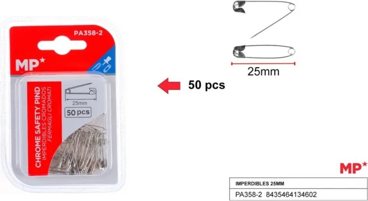 IMPERDIBLES 25MM  (50 unidades)