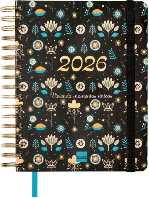 Agenda Finocam 16 Meses Vitae 1/4  Sv  Horiz.negro 25-26