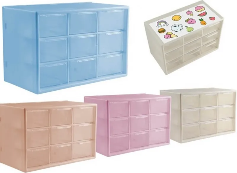 Organizador 9 Cajones con Pegatinas