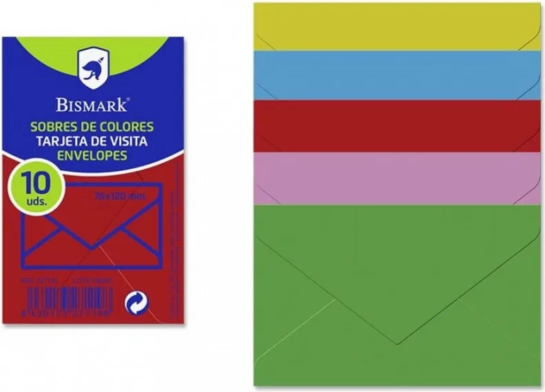 SET 10 SOBRES VISITA COLORES 76X120