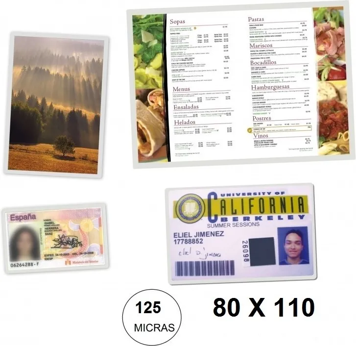 Fundas Plastificar PLUS 80X110 125MICRAS C/100