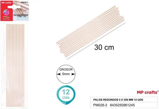 PALO REDONDO 5MMX30CM NATURAL