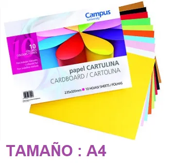Bloc Cartulinas Campus 10 colores 235x320