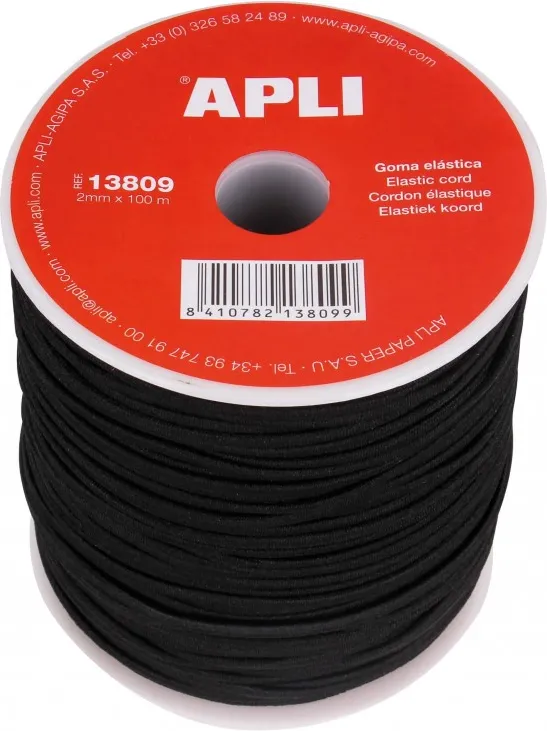 CUERDA ELASTICA NEGRA 2MMX100MTS