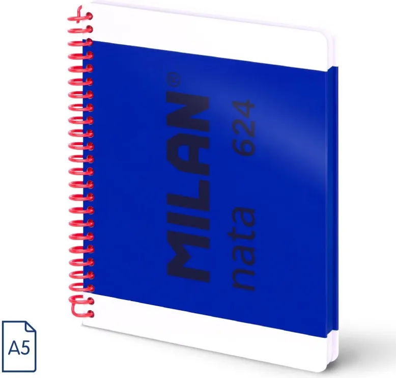 BLOC ESPIRAL MILAN A5 80H. CDO 5X5. SERIE NATA 624 AZUL