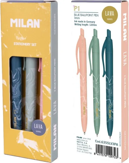 BOLIGRAFOS MILAN P1 SERIE LAVA (3 UND)