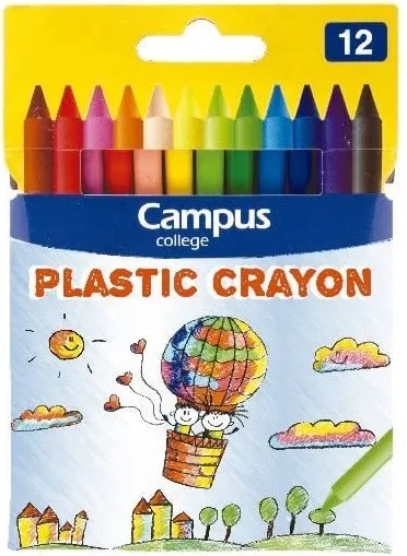CERAS CAMPUS PLASTIC CRAYON 12 COLORES