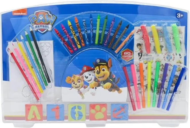 ESTUCHE PINTURAS 60 PIEZAS PAW PATROL