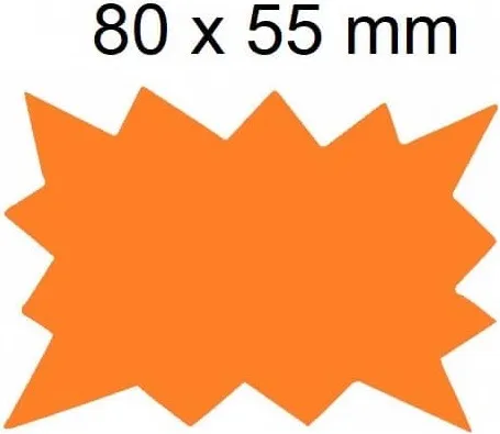 ETIQUETA MARCA PRECIOS  8 X 5 cm NARANJA