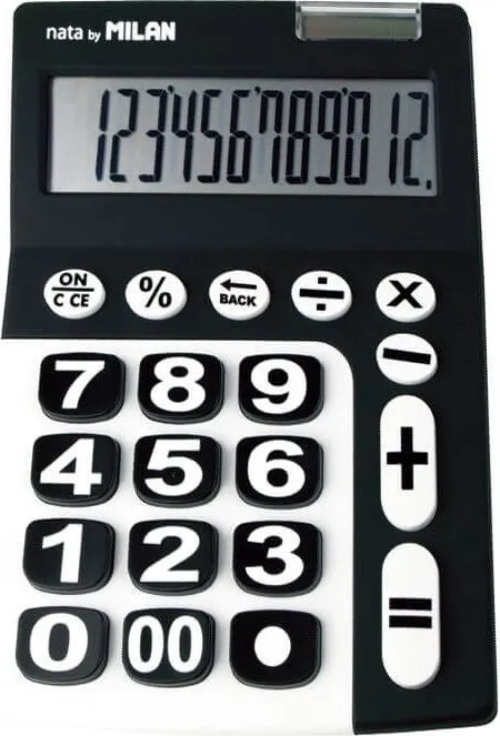 CALCULADORA MILAN NEGRA 12 DIGITOS