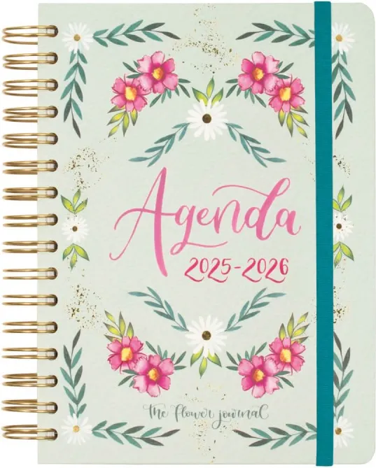 Agenda Finocam Flower Journal E10 1DP Verde 25-26