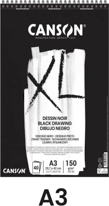 BLOC CANSON XL A3 NOIR
