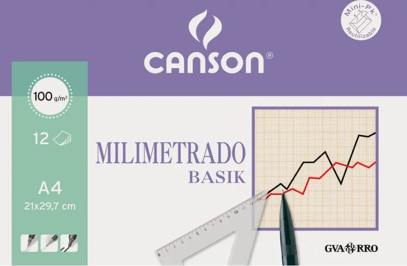 LAMINAS MILIMETRADAS CANSON A4 MINIPACK