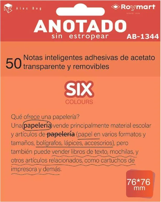 NOTAS INTELIGENTES ACETATO NARANJA