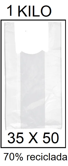 BOLSAS CAMISETA 35X50 70% RECICLADO 1 KG