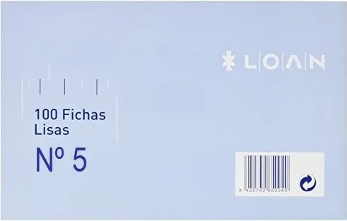 Fichas Lisas 160X215 Nº5 100H