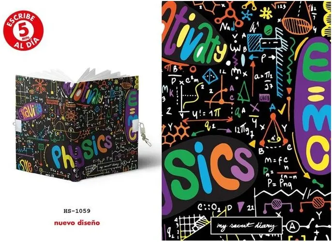 DIARIO A5 168 HOJAS CANDADO PHYSICS