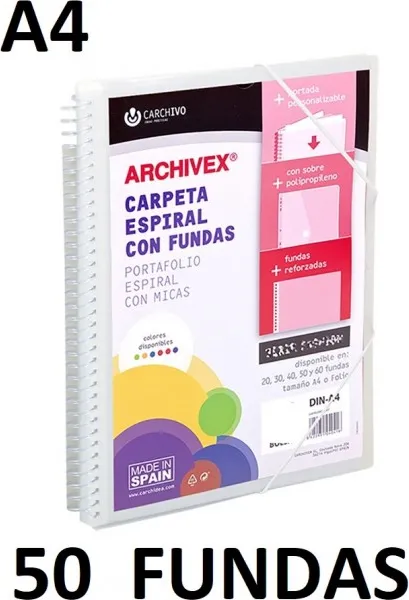 CARPETA 50 FUNDAS A4 ESP.CANGURO ARCHIVEX STAR INCOLORO