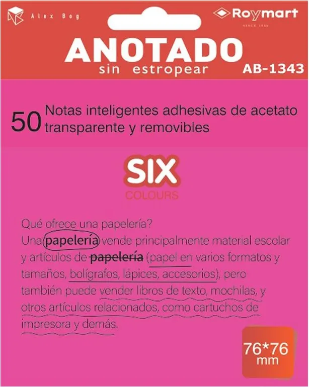 NOTAS INTELIGENTES ACETATO ROSA